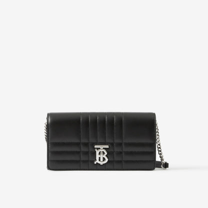 BURBERRY QUILTED LEATHER LOLA WALLET ON A CHAIN