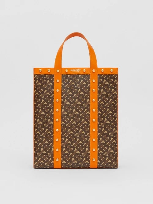 BURBERRY MONOGRAM E CANVAS PORTRAIT TOTE BAG