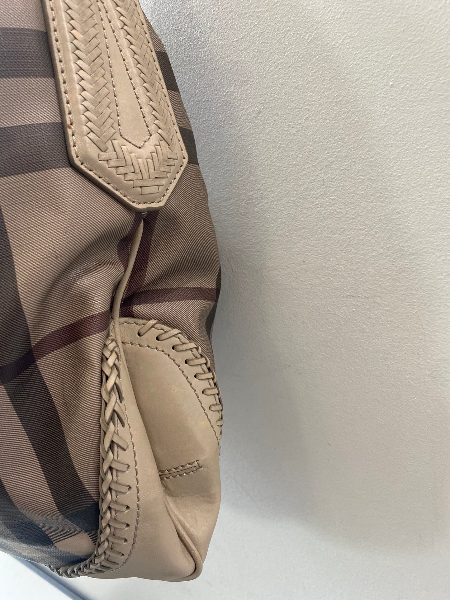 BURBERRY SMOKED CHECK PARADE HOBO BAG