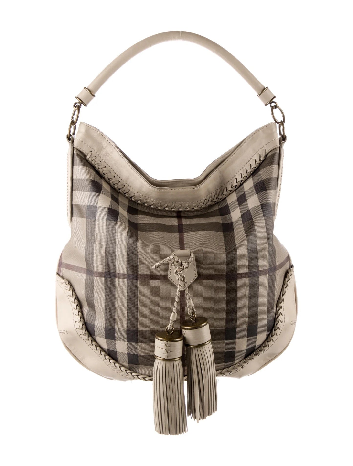 BURBERRY SMOKED CHECK PARADE HOBO BAG