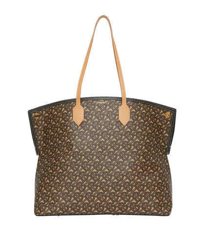 BURBERRY TB MONOGRAM SOCIETY TOP HANDLE TOTE BAG