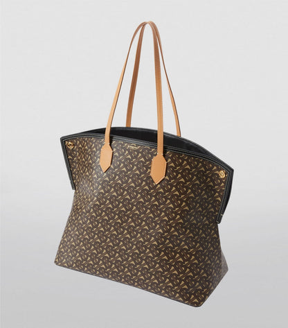 BURBERRY TB MONOGRAM SOCIETY TOP HANDLE TOTE BAG