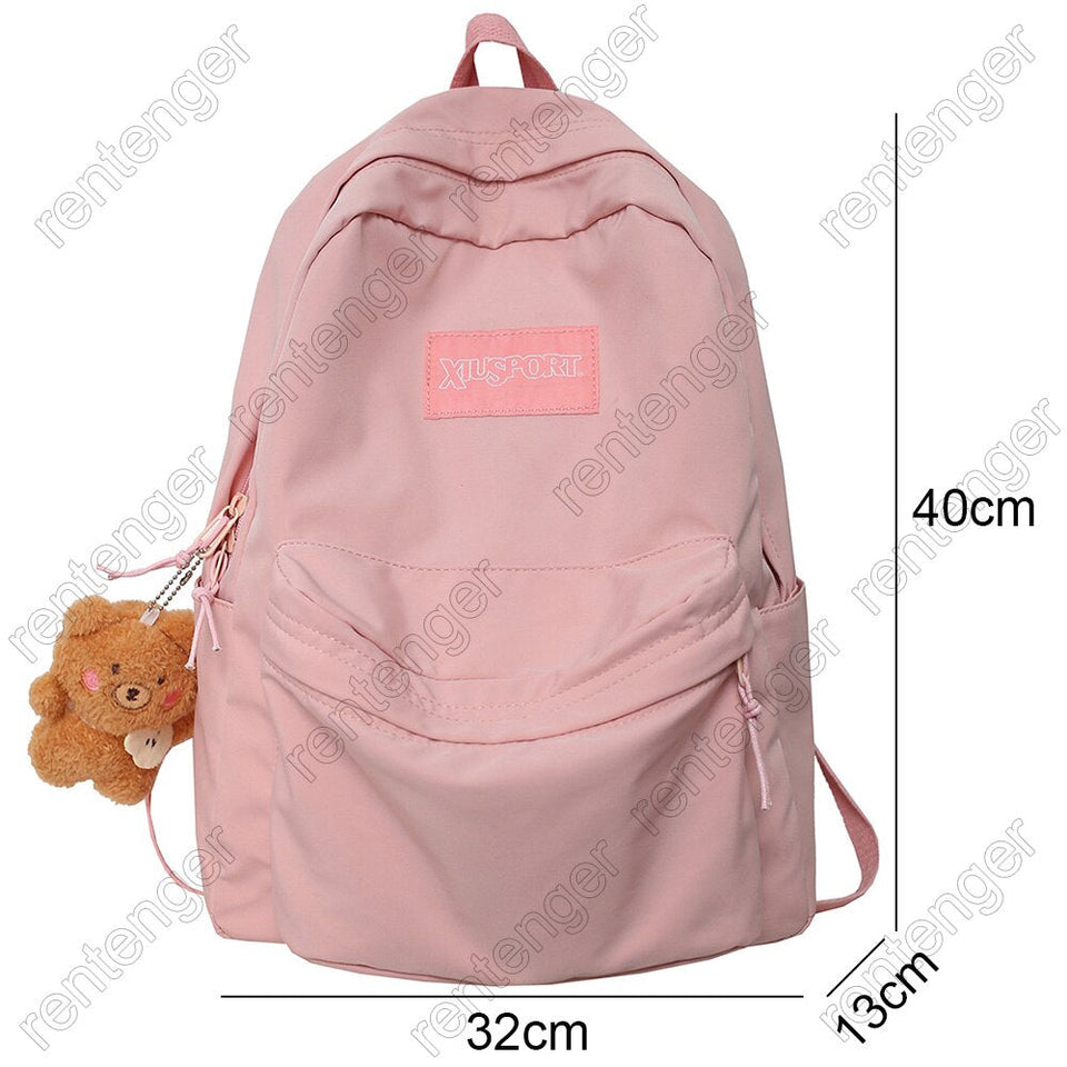 Gothslove Black Aesthetic Backpacks Kawaii Girl School Nylon Book Bag Teen College Student Backpack Waterproof Cute Women Bags