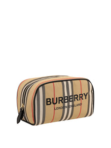 BURBERRY ICON STRIPE BEAUTY COSMETIC BAG