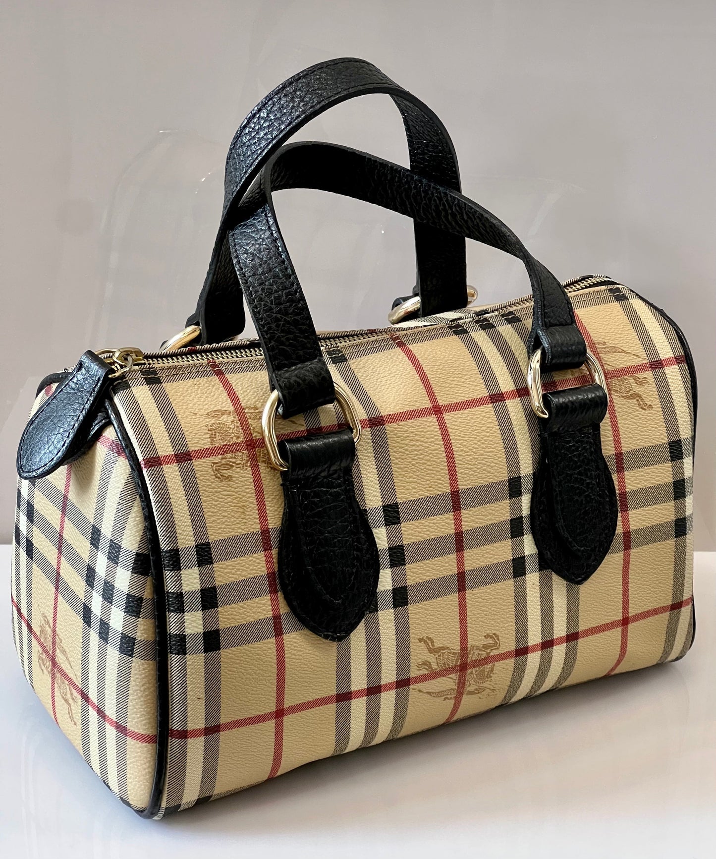 BURBERRY HAYMARKET CHECK SMALL CHESTER BOWLING BAG