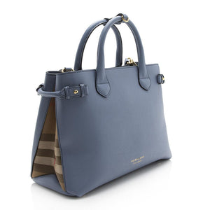Burberry House Check Leather Banner Medium Tote  (SHF-12085)