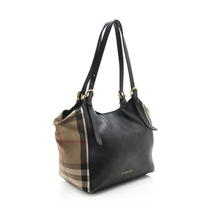 Burberry Leather House Check Derby Canterbury Small Tote - FINAL SALE (SHF-10967)