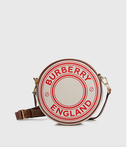 BURBERRY Logo Graphic Canvas and Leather Louise Bag