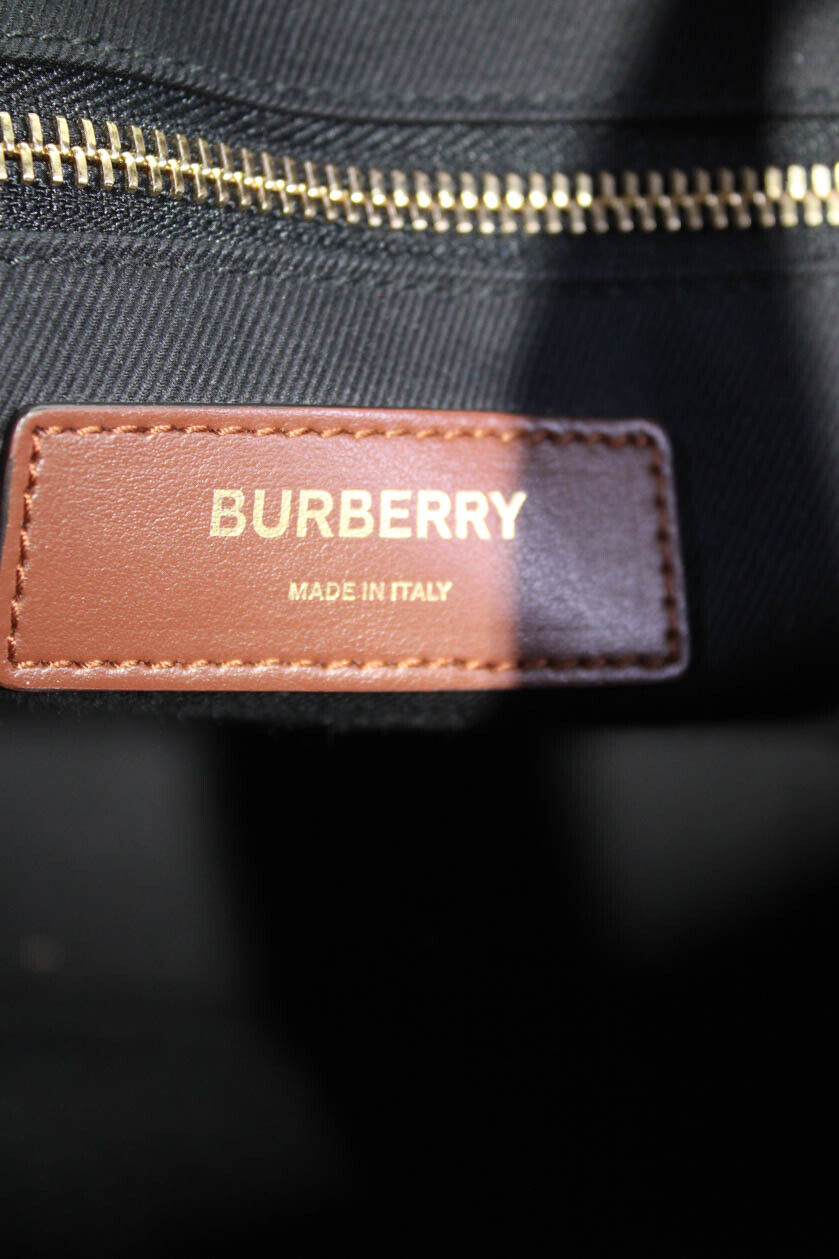 BURBERRY MONOGRAM COATED CANVAS CALFSKIN KNIGHT MESSENGER BAG