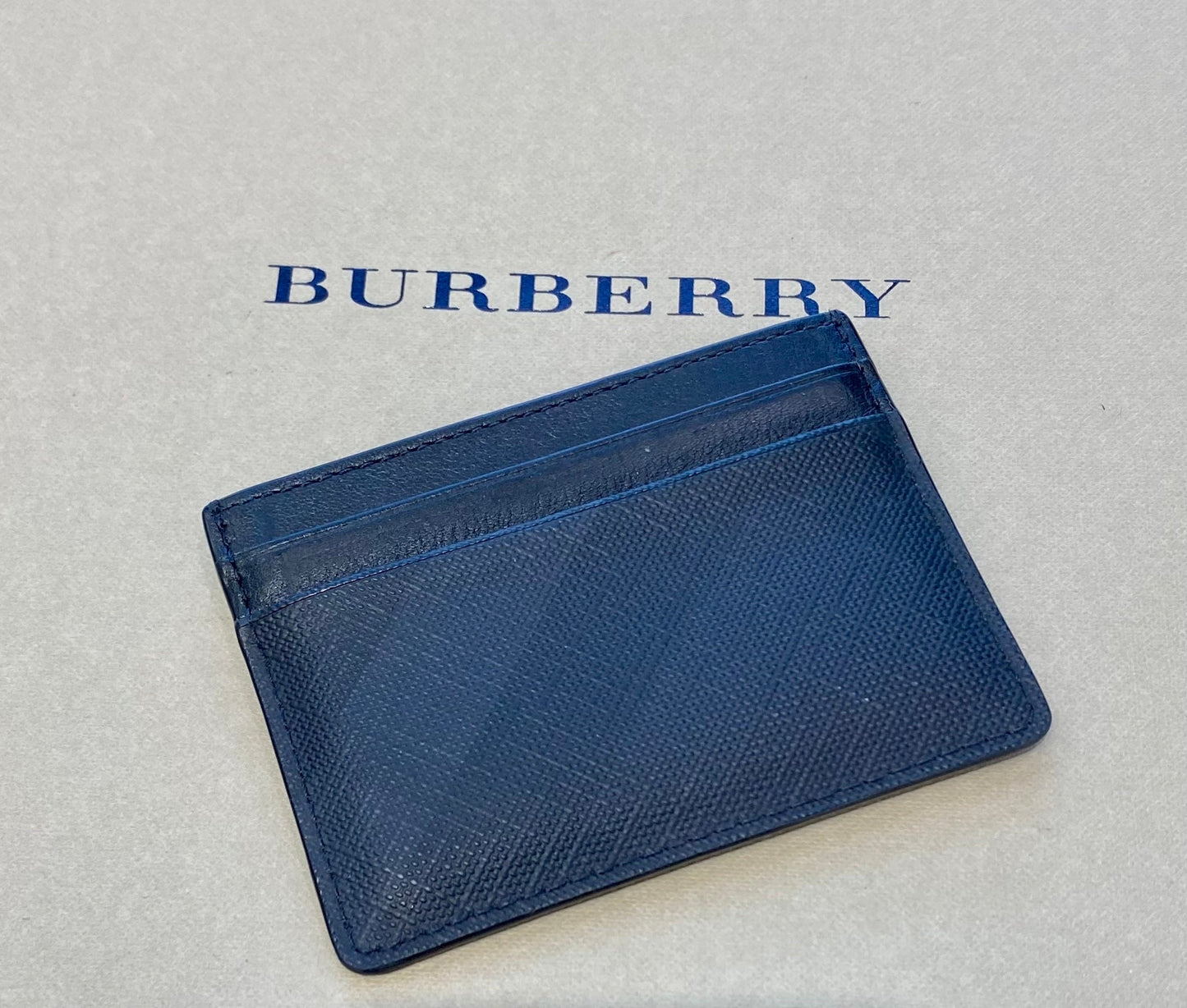 BURBERRY NAVY LONDON CHECK SANDON CARD HOLDER