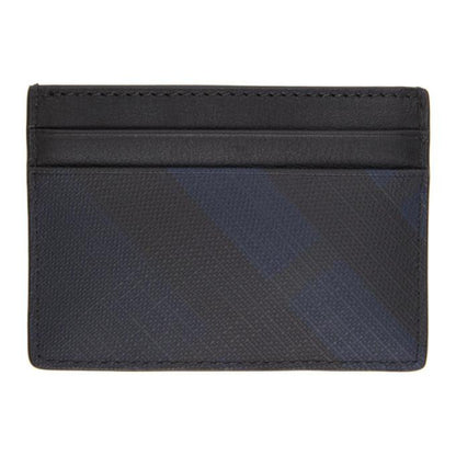 BURBERRY NAVY LONDON CHECK SANDON CARD HOLDER