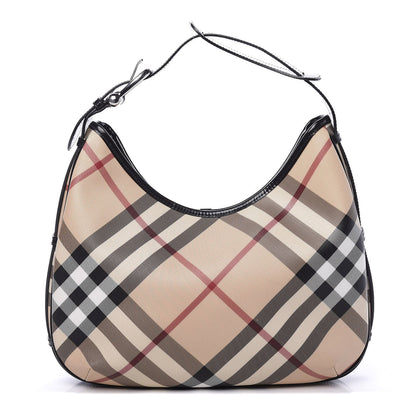 BURBERRY Nova Check Hobo Bag