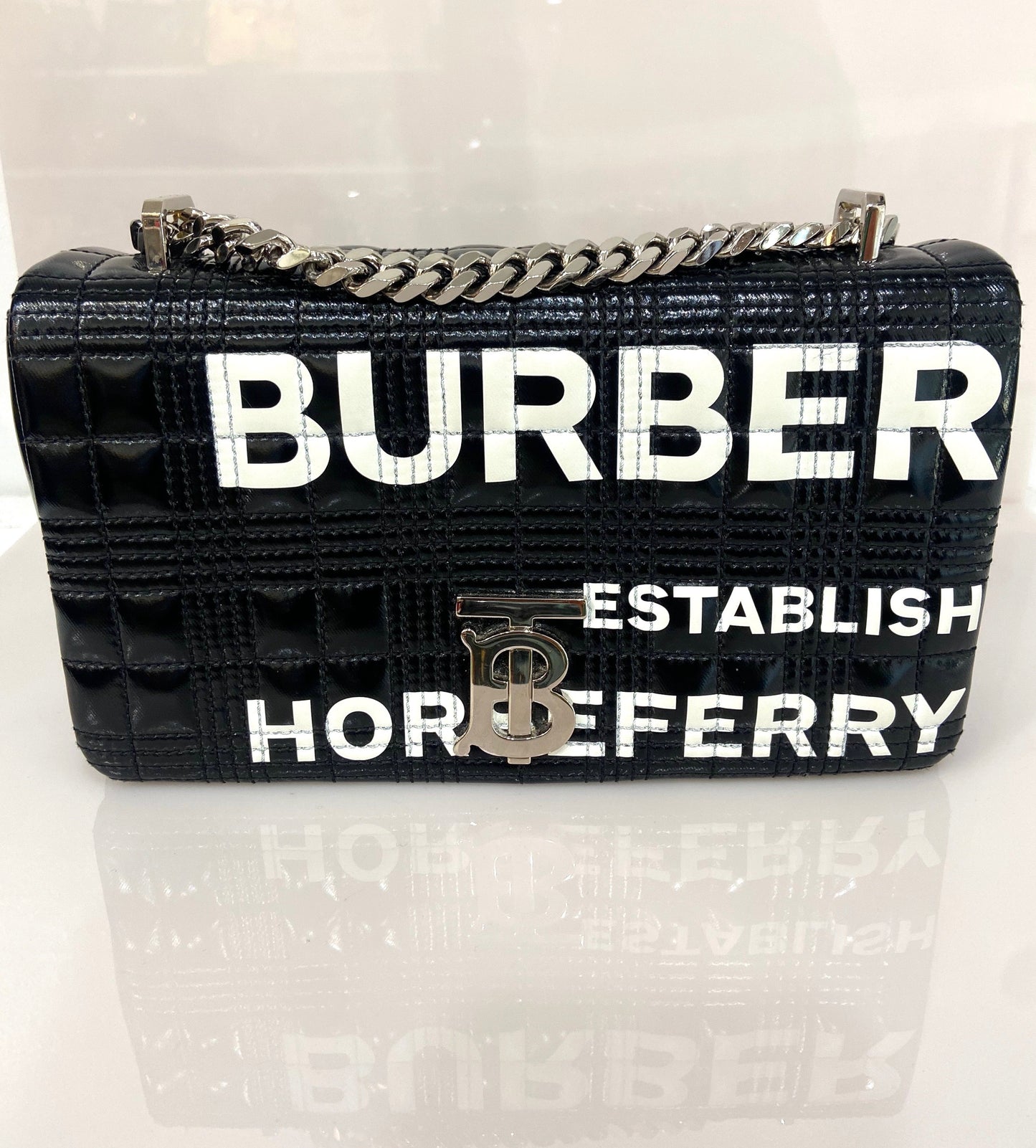 BURBERRY SMALL HORSEFERRY PRINT QUILTED LOLA SHOULDER BAG