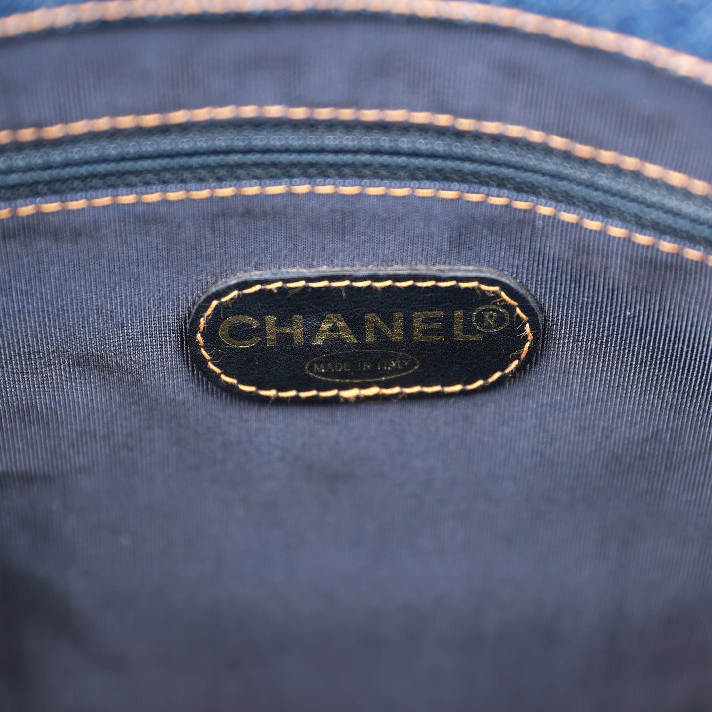 Vintage Chanel CC Denim Tote Bag