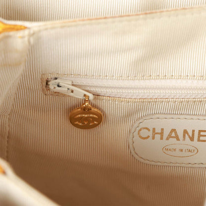 Vintage Chanel Flap Backpack Yellow Caviar Gold Hardware