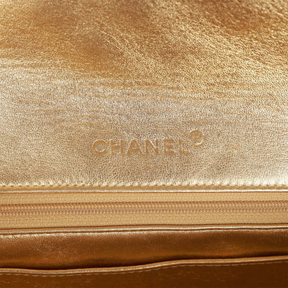 Vintage Chanel Flap Bag Gold Metallic Lambskin Gold Hardware