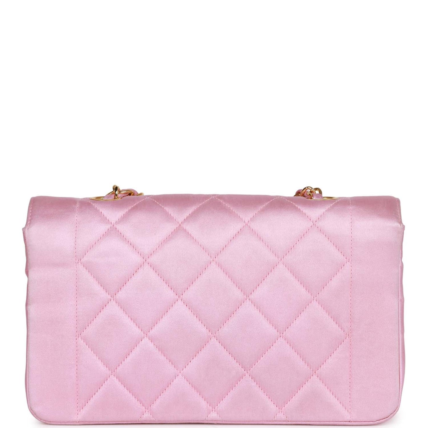 Vintage Chanel Small Flap Bag Pink Satin Gold Hardware