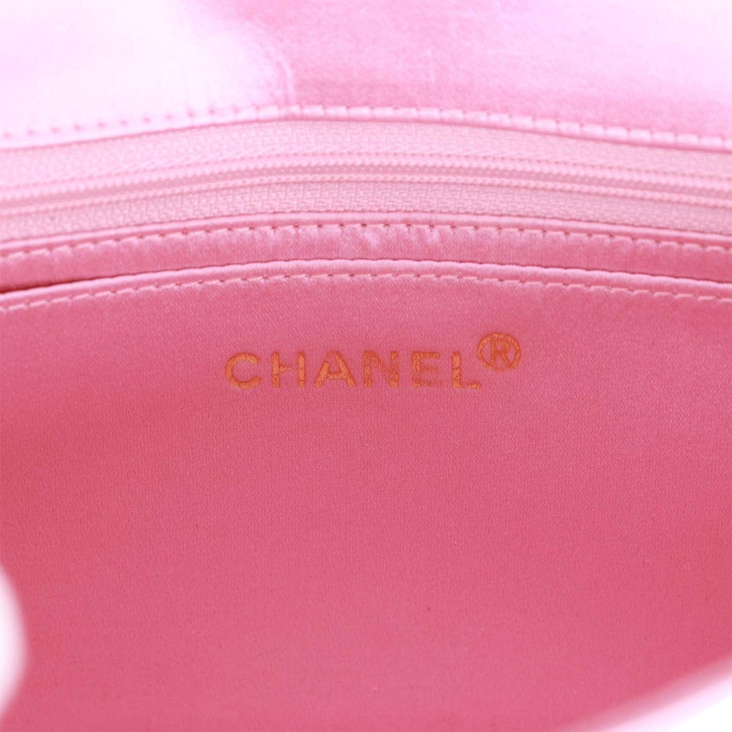 Vintage Chanel Small Flap Bag Pink Satin Gold Hardware