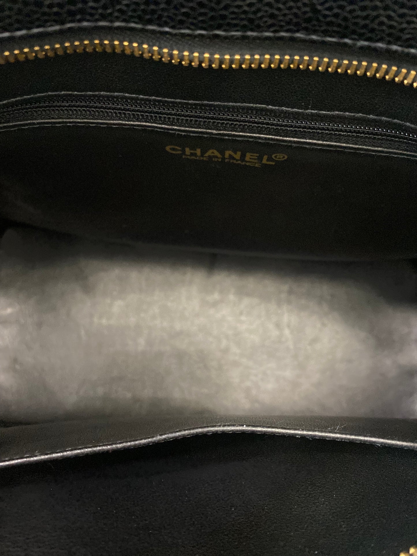 CHANEL CAVIAR LEATHER MEDALLION TOTE BAG