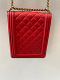 CHANEL CALFSKIN QUILTED NORTH SOUTH BOY FLAP BAG