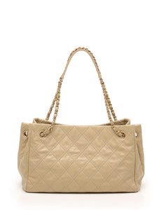 CHANEL CALFSKIN STITCHED CITY ACCORDION TOTE BAG
