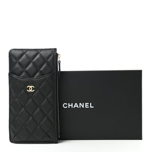 CHANEL CAVIAR QUILTED FLAT MULTI-FUNCTIONAL CASE