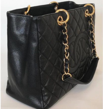 CHANEL CAVIAR QUILTED GRAND SHOPPING TOTE BAG