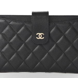 CHANEL CAVIAR QUILTED CLASSIC STRAP POUCH WALLET