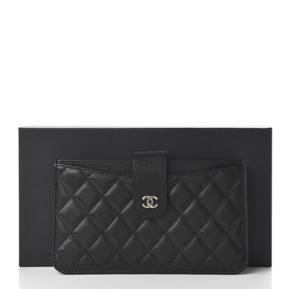 CHANEL CAVIAR QUILTED CLASSIC STRAP POUCH WALLET