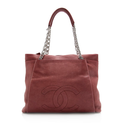 Chanel Caviar Leather Timeless CC Pleated Large Tote (SHF-21333)