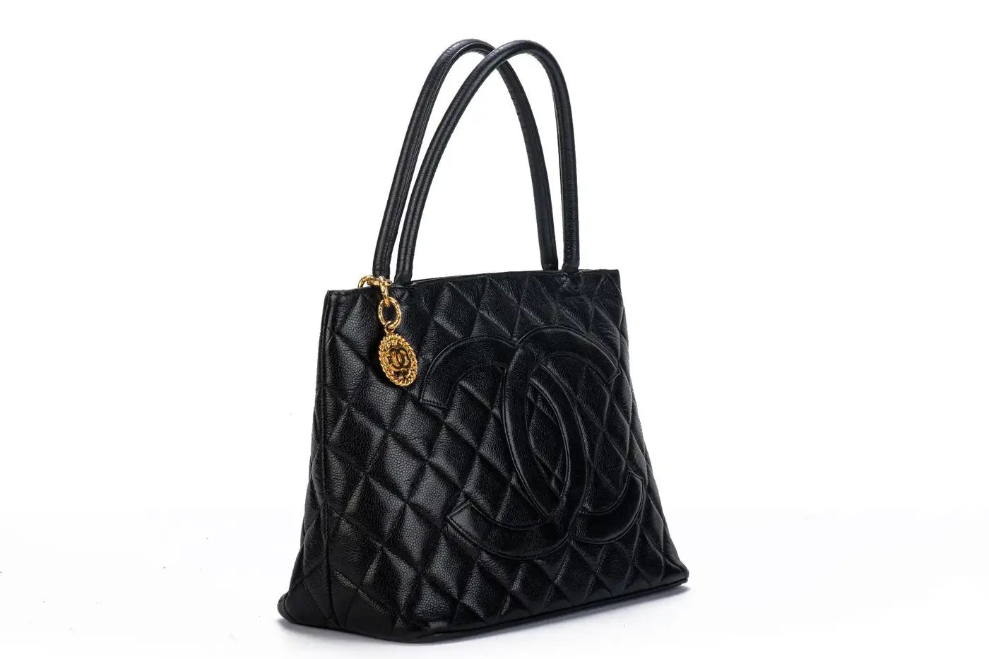 CHANEL CAVIAR LEATHER MEDALLION TOTE BAG