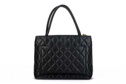 CHANEL CAVIAR LEATHER MEDALLION TOTE BAG