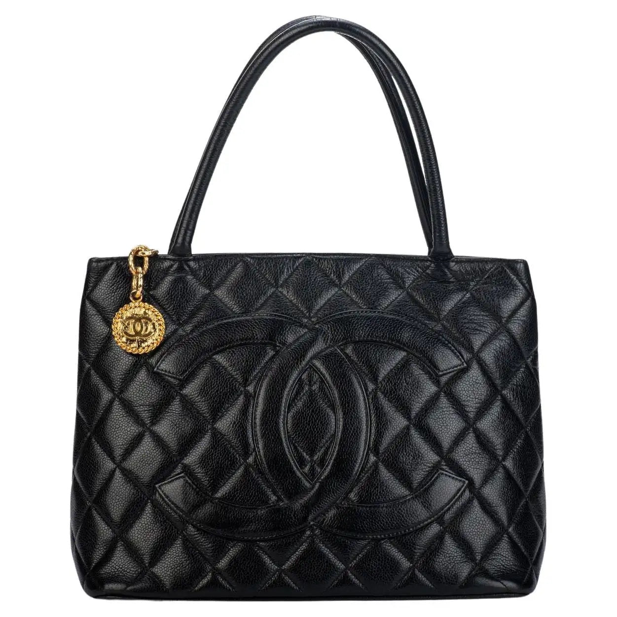 CHANEL CAVIAR LEATHER MEDALLION TOTE BAG