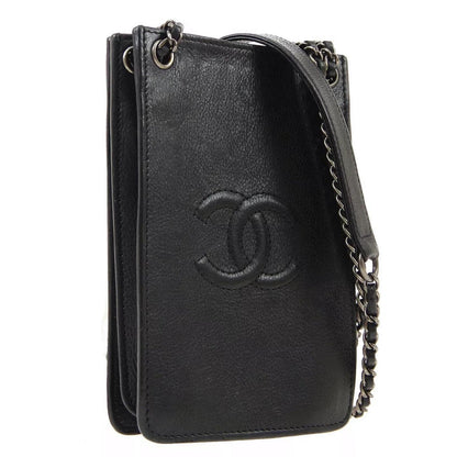 Chanel Caviar Leather Pochette With Chain Handle