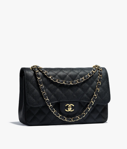 CHANEL CAVIAR QUILTED JUMBO DOUBLE FLAP BAG