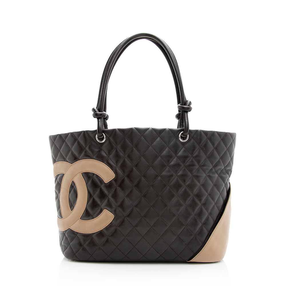 Chanel Lambskin Ligne Cambon Large Shopping Tote (SHF-19535)