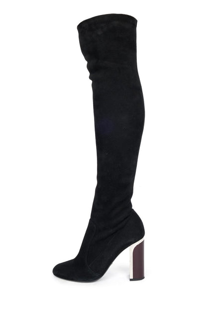 Christian Dior Black Suede Over the Knee Boots 37