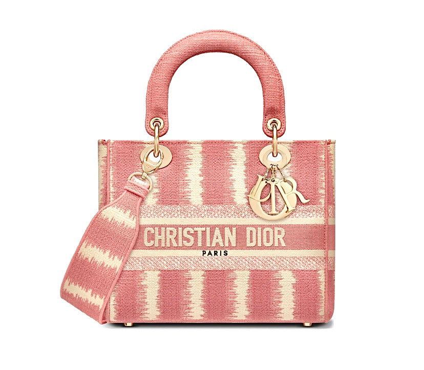 CHRISTIAN DIOR LADY D-LITE PINK MEDIUM BAG