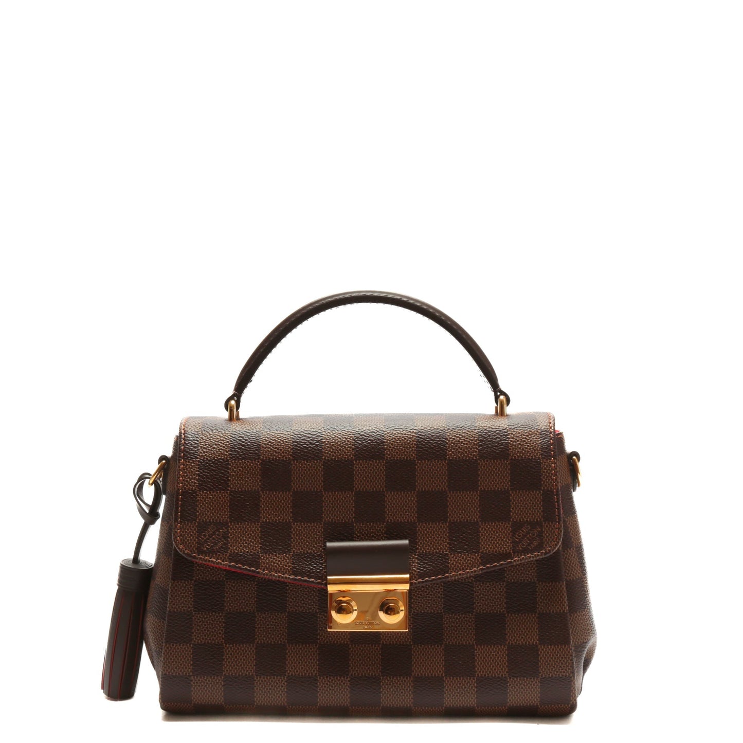 LOUIS VUITTON Croisette Top Handle Bag Damier Ebene