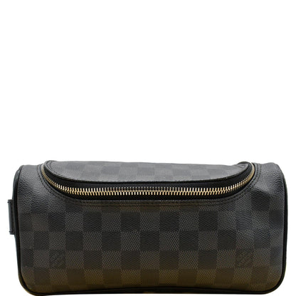 LOUIS VUITTON Toiletry Pouch Damier Graphite Pouch Bag Black