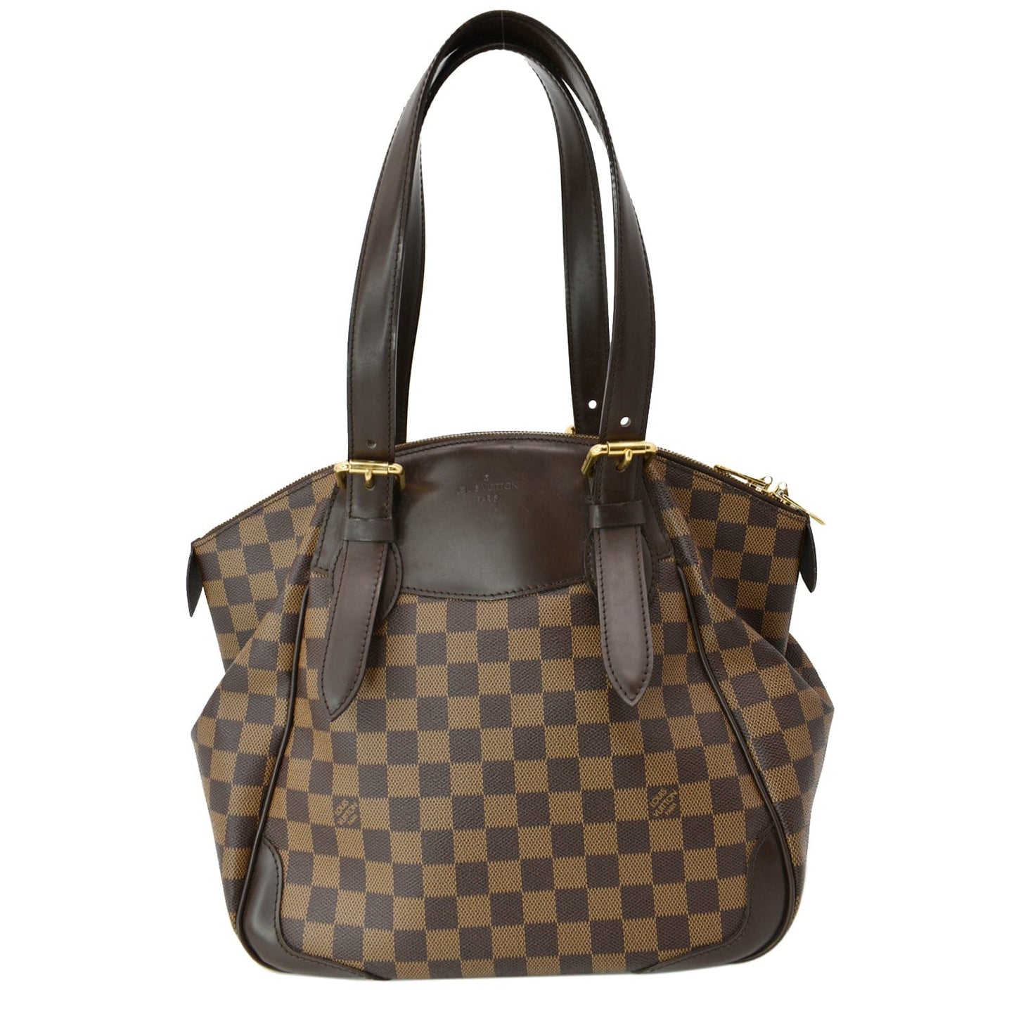 LOUIS VUITTON Verona MM Damier Ebene Shoulder Bag Brown