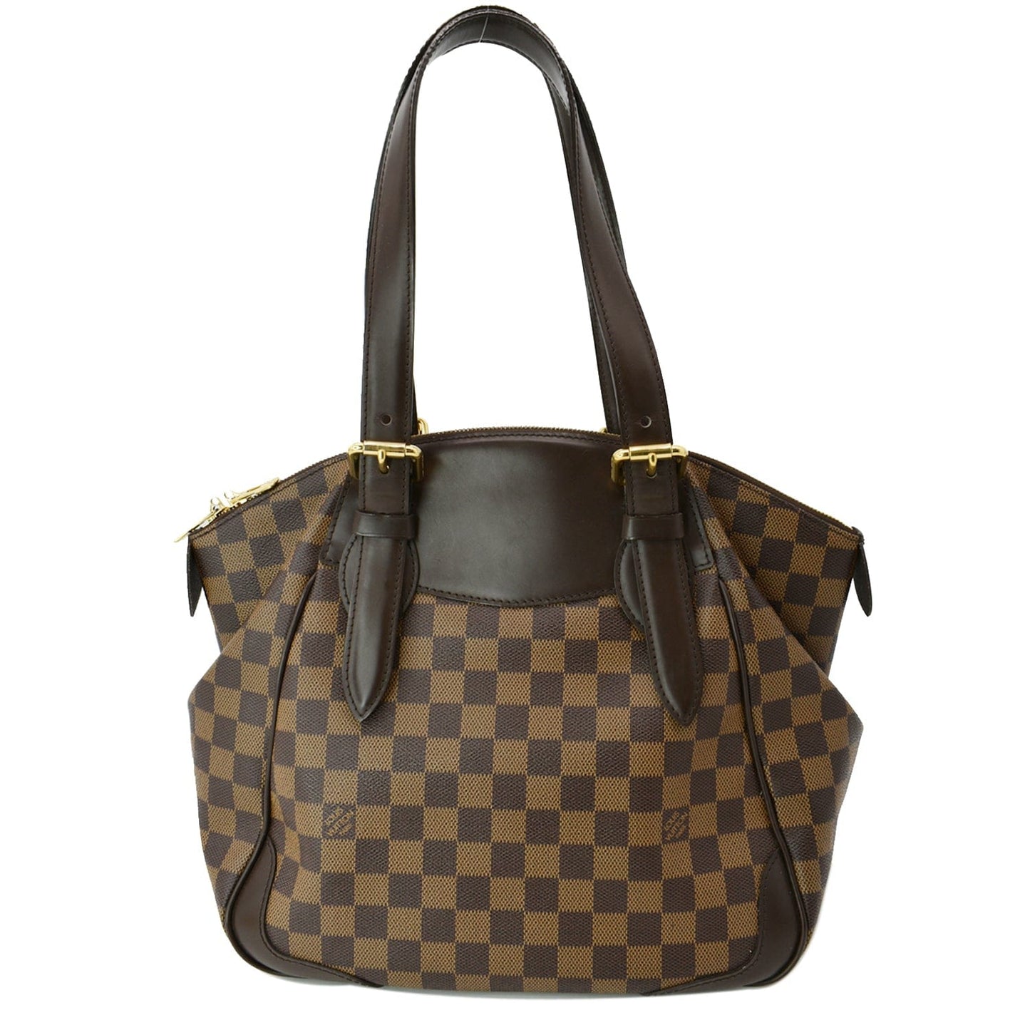 LOUIS VUITTON Verona MM Damier Ebene Shoulder Bag Brown