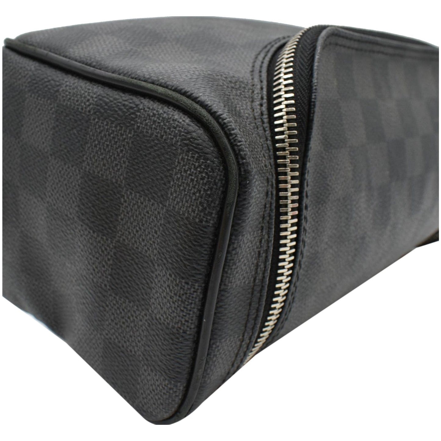 LOUIS VUITTON Toiletry Pouch Damier Graphite Pouch Bag Black