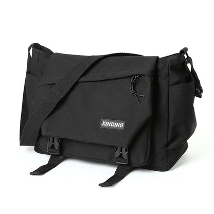 Messenger Bookbag Crossbody Messenger Bags Men Waterproof Simple Black Harajuku Teen Cool Youth Sport Convenient Travel Shoulder Bag