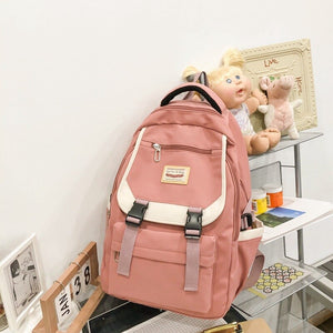 Gothslove Cute Black Bookbag Nylon Teenage Girls School Backpack Travel Shoulder Bag School Bagpack
