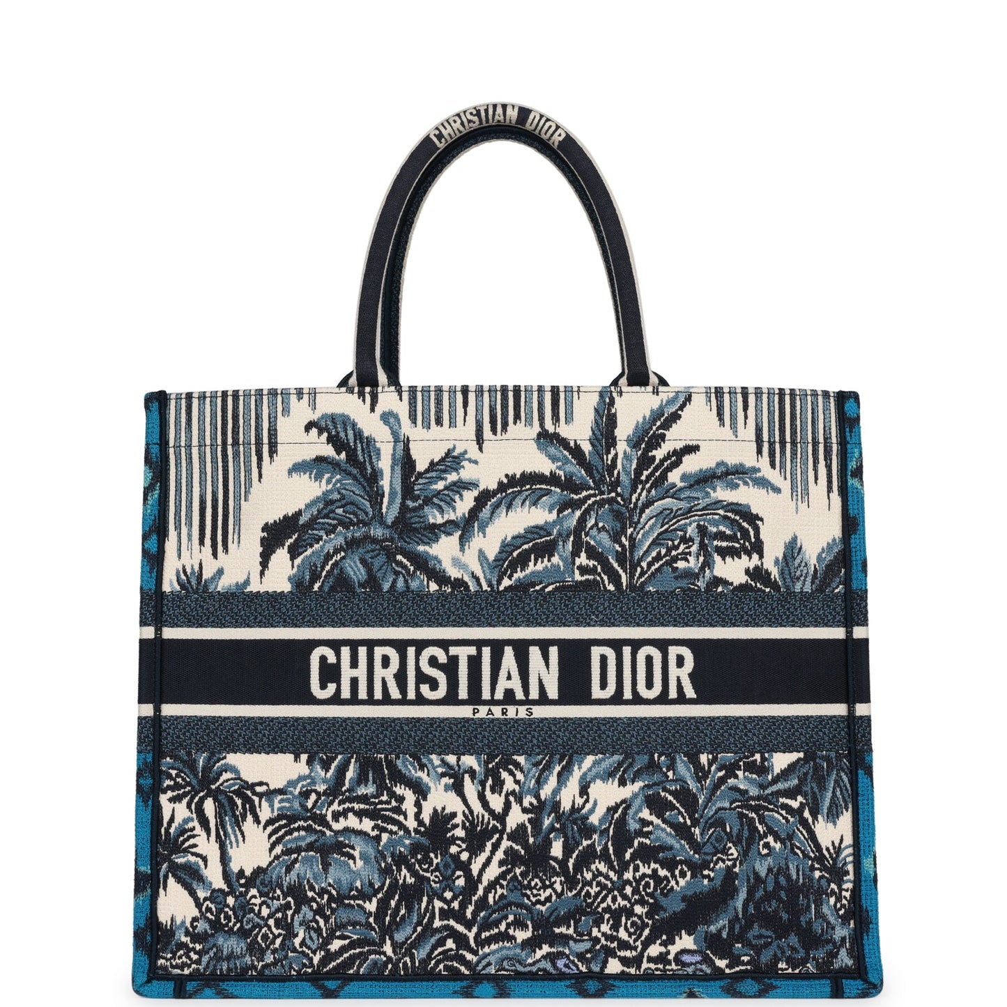 Christian Dior Blue Canvas Large Book Tote