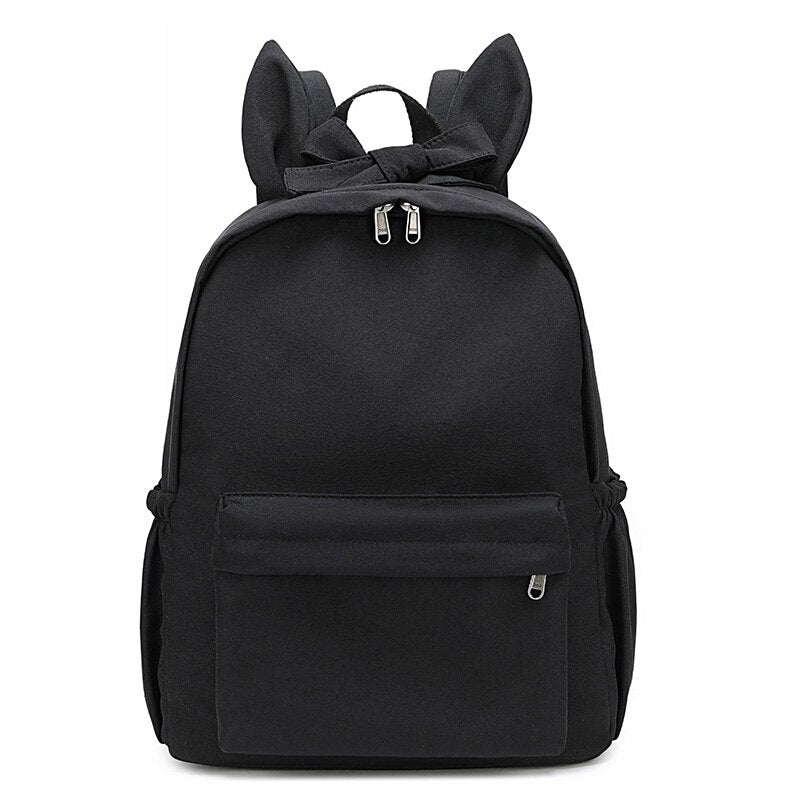 Lovely Rabbit Ear Waterproof Nylon Backpack Bow Women Backpack Female Korean style Schoolbag Travel Mochilas