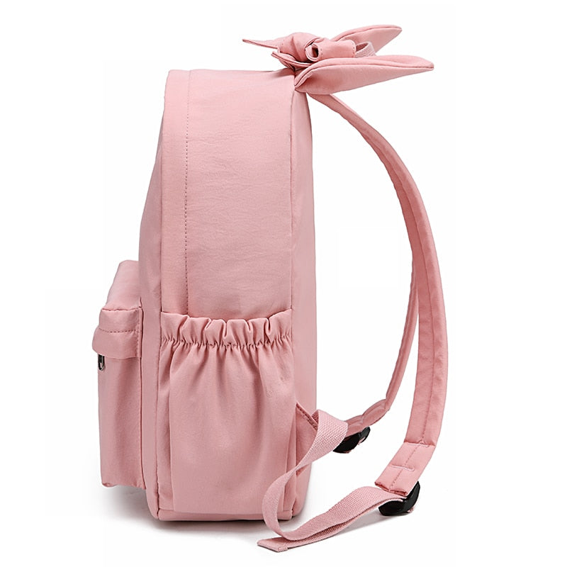 Lovely Rabbit Ear Waterproof Nylon Backpack Bow Women Backpack Female Korean style Schoolbag Travel Mochilas