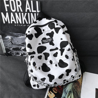 New Leopard Print Women Backpack Female Velvet Schoolbags for Students Fashion Chain Travel Bag College Girls Backpack