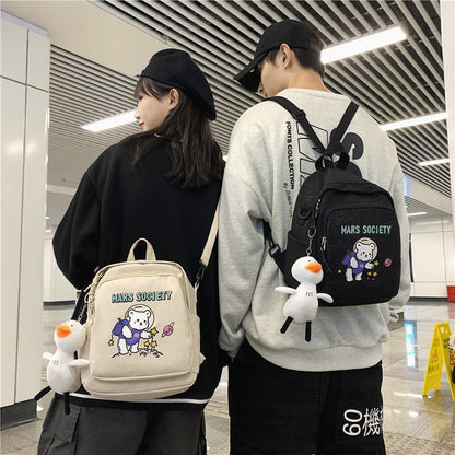 New Lovely Cartoon Printing Multifunctional Mini Backpack Unisex Waterproof Nylon Travel Bag Daily Backpack for Teenagers